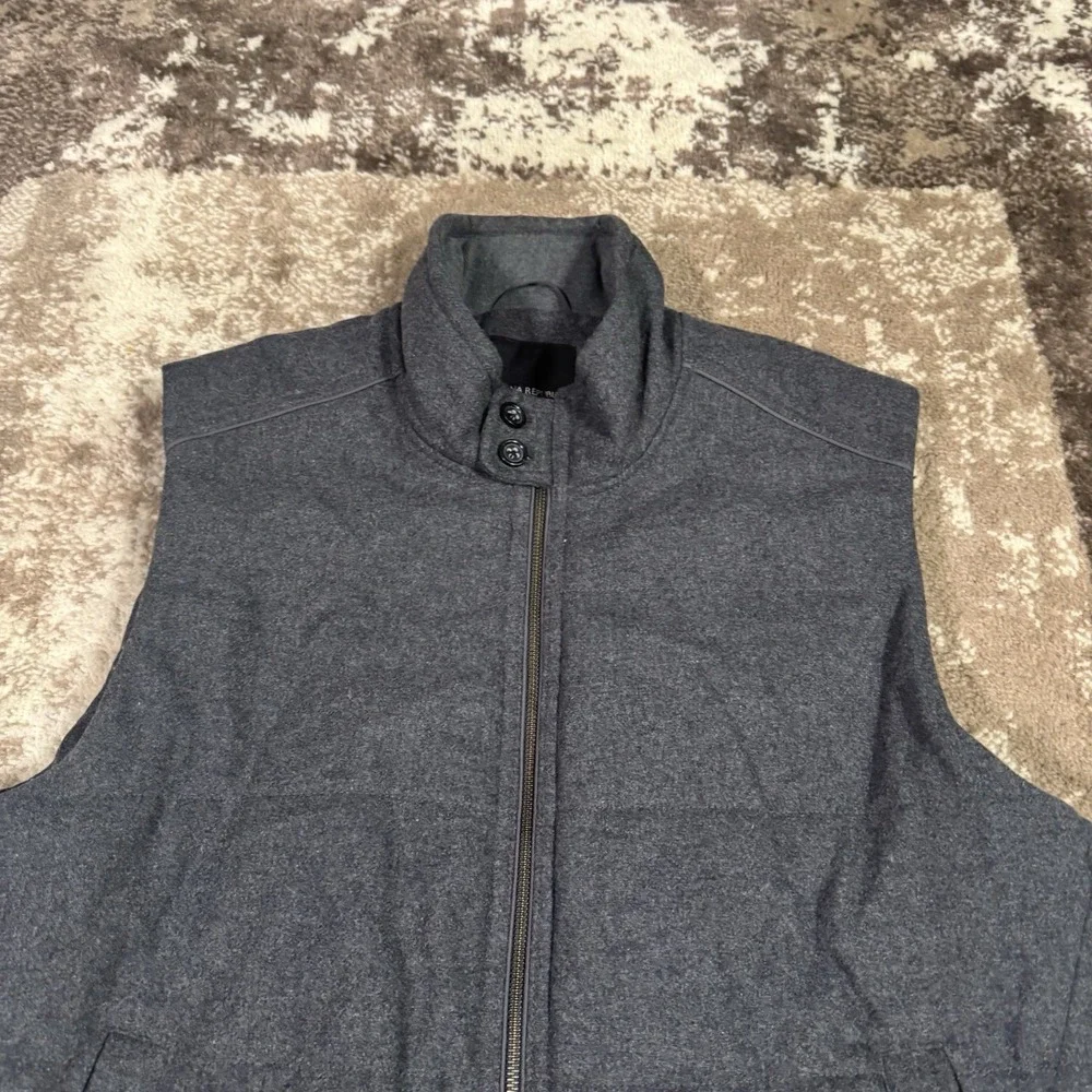 Banana Republic Wool Vest Men's XL Gray Full Zip‎ Pockets Thick Heavyweight